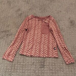 Kyte baby mauve houndstooth picked long sleeve top 12-18 months